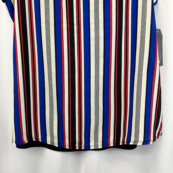 Wrapper Sleeveless Multicolored Striped Top Women’s Size Medium Lightweight New - Picture 5 of 9